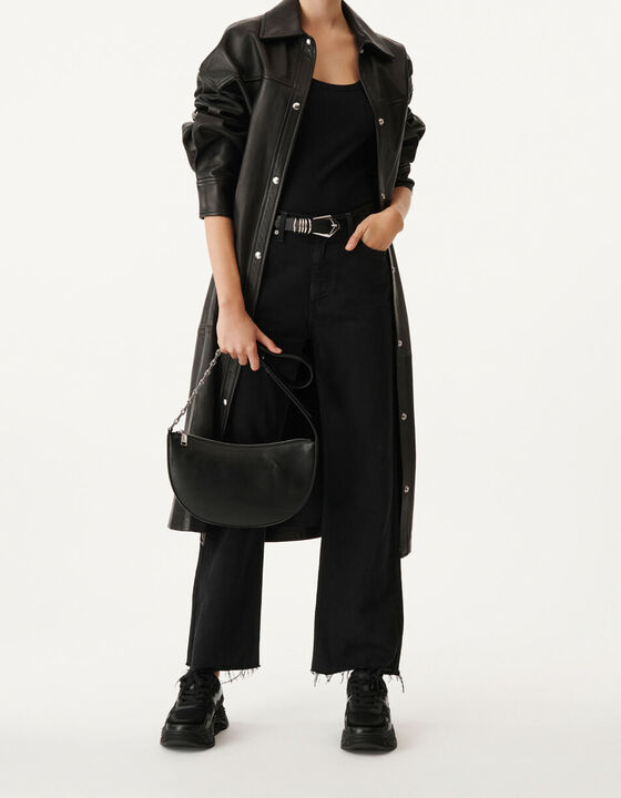 RAJAN LONG LEATHER COAT